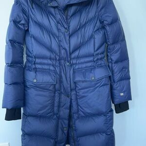Soia & Kyo Women's Long Navy Puffer Coat